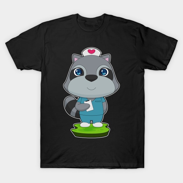 Racoon Nurse Notepad T-Shirt by Markus Schnabel